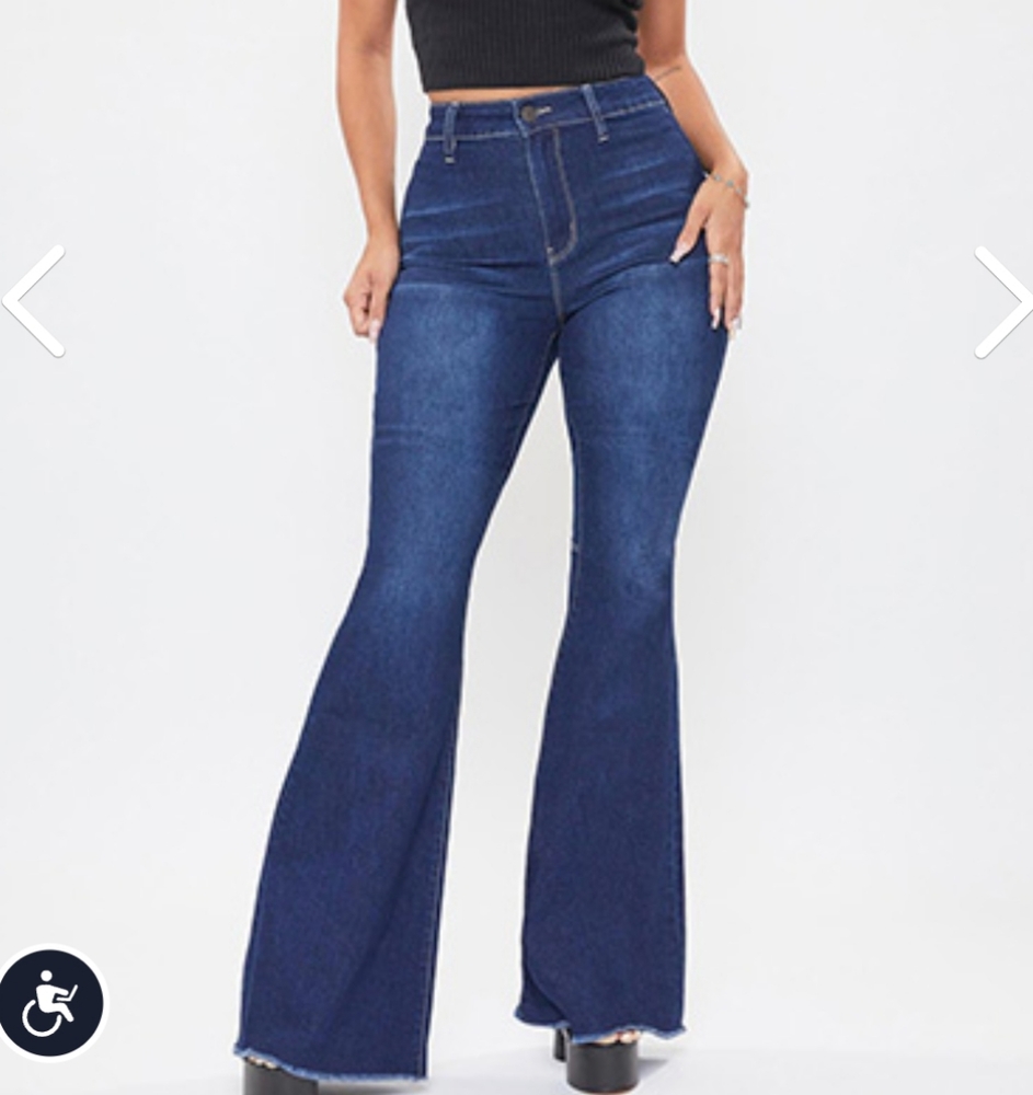 YMI Junior Chloe High Rise Flare Jean With Recycled Fiber, Size 11 Stretch trend
